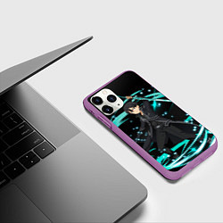 Чехол iPhone 11 Pro матовый Кирито из Сао, цвет: 3D-фиолетовый — фото 2
