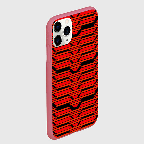 Чехол iPhone 11 Pro матовый Техно броня красная / 3D-Малиновый – фото 2