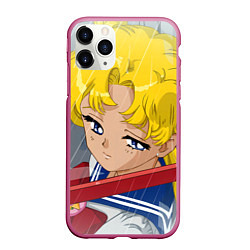 Чехол iPhone 11 Pro матовый Sailor Moon Усаги Цукино грустит, цвет: 3D-малиновый