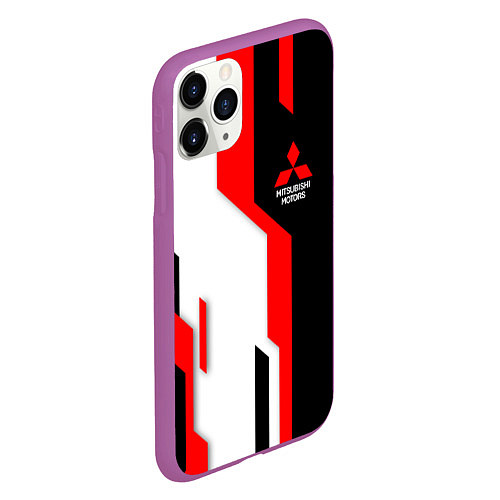 Чехол iPhone 11 Pro матовый Mitsubishi red uniform / 3D-Фиолетовый – фото 2