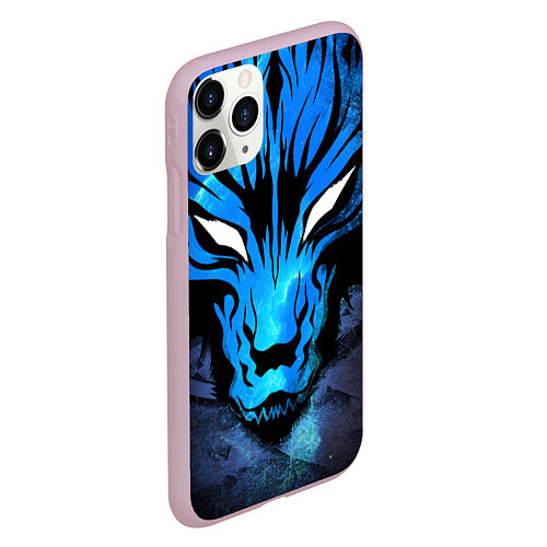 Чехол iPhone 11 Pro матовый Genshin Impact - Волк Севера / 3D-Розовый – фото 2