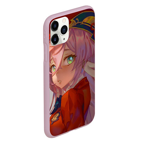 Чехол iPhone 11 Pro матовый Genshin Impact Янь Фэй cute / 3D-Розовый – фото 2