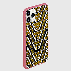 Чехол iPhone 11 Pro матовый Техно броня жёлтая, цвет: 3D-малиновый — фото 2