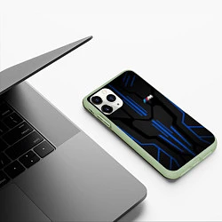 Чехол iPhone 11 Pro матовый Синяя броня - M-power, цвет: 3D-салатовый — фото 2