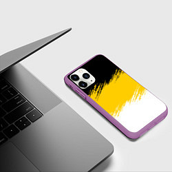 Чехол iPhone 11 Pro матовый Имперский флаг России штриховка, цвет: 3D-фиолетовый — фото 2