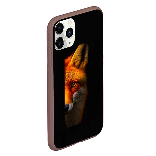 Чехол iPhone 11 Pro матовый Морда рыжей лисы / 3D-Коричневый – фото 2