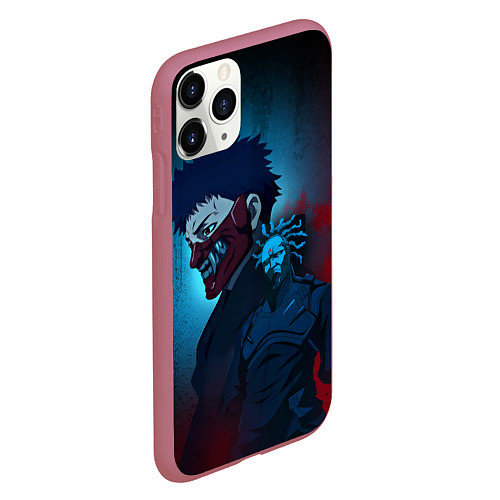 Чехол iPhone 11 Pro матовый Хитан в маске - Ниндзя Камуи / 3D-Малиновый – фото 2