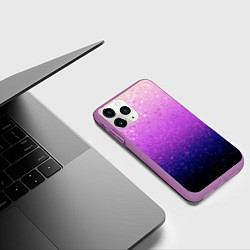 Чехол iPhone 11 Pro матовый Абстрактный градиент розово-синий, цвет: 3D-фиолетовый — фото 2