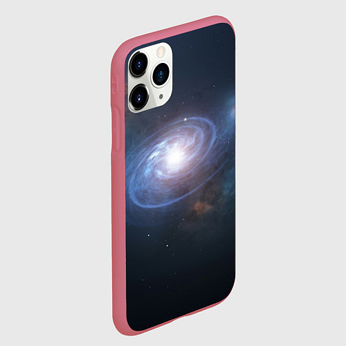 Чехол iPhone 11 Pro матовый Спиральная галактика / 3D-Малиновый – фото 2