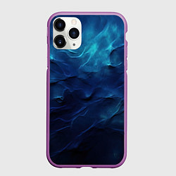 Чехол iPhone 11 Pro матовый Абстрактные волны глубины, цвет: 3D-фиолетовый