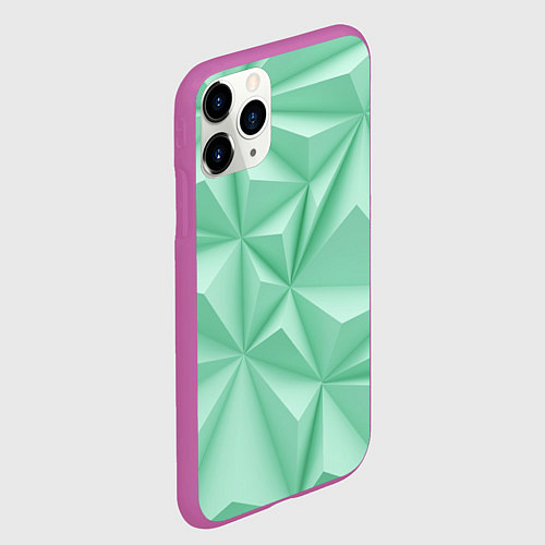 Чехол iPhone 11 Pro матовый Объемные пирамидки / 3D-Фиолетовый – фото 2