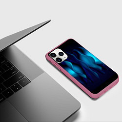 Чехол iPhone 11 Pro матовый Объемные пластины шаром, цвет: 3D-малиновый — фото 2