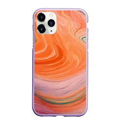 Чехол iPhone 11 Pro матовый Мраморный паттерн, цвет: 3D-светло-сиреневый