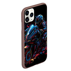 Чехол iPhone 11 Pro матовый Мотоцикл будущего в стиле киберпанк, цвет: 3D-коричневый — фото 2