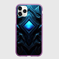Чехол iPhone 11 Pro матовый Синие магическое свещение, цвет: 3D-фиолетовый