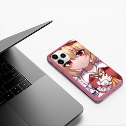 Чехол iPhone 11 Pro матовый Touhou Project Flandre милая улыбка, цвет: 3D-малиновый — фото 2