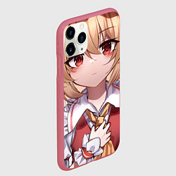 Чехол iPhone 11 Pro матовый Touhou Project Flandre милая улыбка, цвет: 3D-малиновый — фото 2