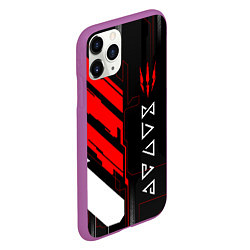 Чехол iPhone 11 Pro матовый The Witcher - Кибер, цвет: 3D-фиолетовый — фото 2