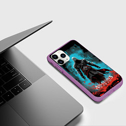 Чехол iPhone 11 Pro матовый Assassins creed подводный город, цвет: 3D-фиолетовый — фото 2