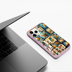 Чехол iPhone 11 Pro матовый Пэчворк из Египта, цвет: 3D-розовый — фото 2