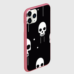 Чехол iPhone 11 Pro матовый Слёзы черепов, цвет: 3D-малиновый — фото 2