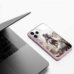 Чехол iPhone 11 Pro матовый Assassins creed town, цвет: 3D-розовый — фото 2