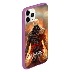 Чехол iPhone 11 Pro матовый Assassins creed старый город, цвет: 3D-фиолетовый — фото 2