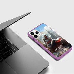 Чехол iPhone 11 Pro матовый Assassins creed poster game, цвет: 3D-фиолетовый — фото 2