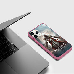 Чехол iPhone 11 Pro матовый Assassins creed poster game, цвет: 3D-малиновый — фото 2