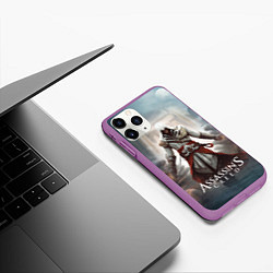 Чехол iPhone 11 Pro матовый Assassins creed poster game, цвет: 3D-фиолетовый — фото 2