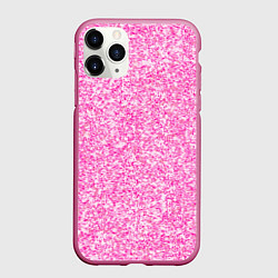 Чехол iPhone 11 Pro матовый Светло-розовый текстура напыление, цвет: 3D-малиновый