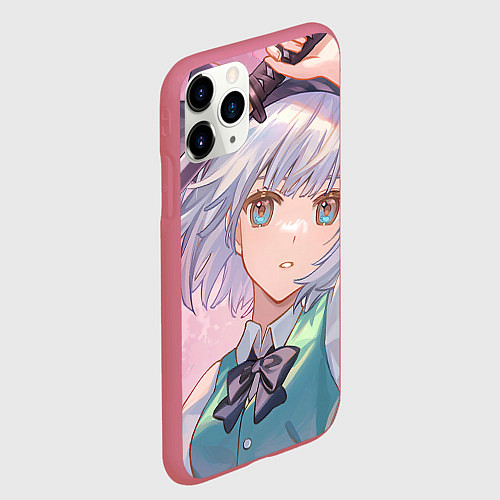 Чехол iPhone 11 Pro матовый Touhou Project Youmu Konpaku мило / 3D-Малиновый – фото 2