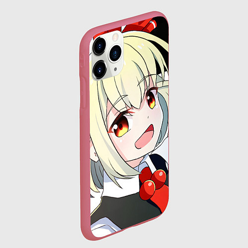 Чехол iPhone 11 Pro матовый Touhou Project Rumia happy / 3D-Малиновый – фото 2