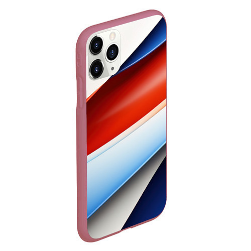 Чехол iPhone 11 Pro матовый Абстрактный минимализм плавные волнистые линии / 3D-Малиновый – фото 2