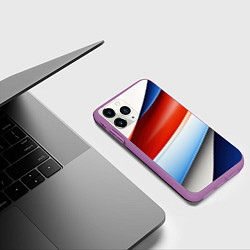 Чехол iPhone 11 Pro матовый Абстрактный минимализм плавные волнистые линии, цвет: 3D-фиолетовый — фото 2