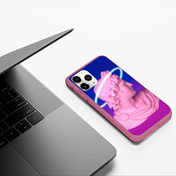 Чехол iPhone 11 Pro матовый Vaporwave neon, цвет: 3D-малиновый — фото 2