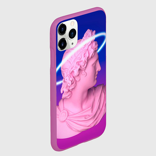 Чехол iPhone 11 Pro матовый Vaporwave neon / 3D-Фиолетовый – фото 2