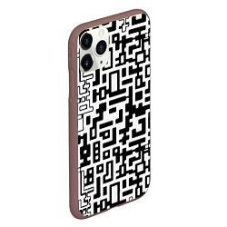Чехол iPhone 11 Pro матовый Чёрно-белая глитч инфекция, цвет: 3D-коричневый — фото 2