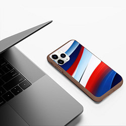 Чехол iPhone 11 Pro матовый Волнистая абстракция в стиле минимализм, цвет: 3D-коричневый — фото 2