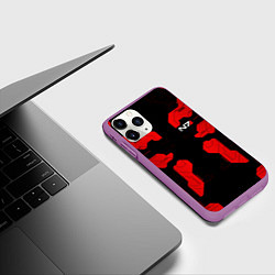 Чехол iPhone 11 Pro матовый Mass Effect - Red armor, цвет: 3D-фиолетовый — фото 2