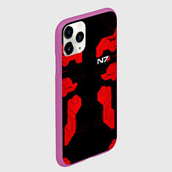 Чехол iPhone 11 Pro матовый Mass Effect - Red armor, цвет: 3D-фиолетовый — фото 2