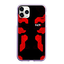 Чехол iPhone 11 Pro матовый Mass Effect - Red armor, цвет: 3D-светло-сиреневый