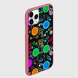 Чехол iPhone 11 Pro матовый Разноцветные круги, цвет: 3D-малиновый — фото 2