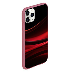 Чехол iPhone 11 Pro матовый Темная красная абстракция на черном фоне, цвет: 3D-малиновый — фото 2