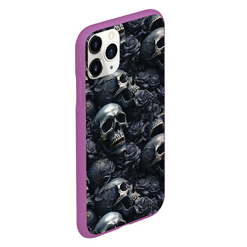 Чехол iPhone 11 Pro матовый Пепельное поле / 3D-Фиолетовый – фото 2