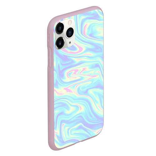 Чехол iPhone 11 Pro матовый Жидкая абстракция / 3D-Розовый – фото 2