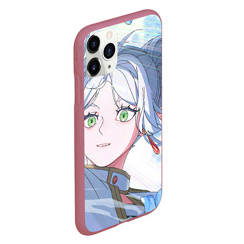 Чехол iPhone 11 Pro матовый Sousou no Frieren Фрирен beautiful smile / 3D-Малиновый – фото 2