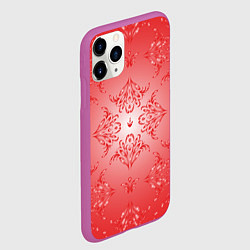Чехол iPhone 11 Pro матовый Красный симметричный узор, цвет: 3D-фиолетовый — фото 2