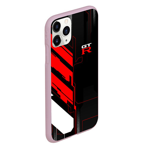 Чехол iPhone 11 Pro матовый Nissan GTR - Cyber / 3D-Розовый – фото 2