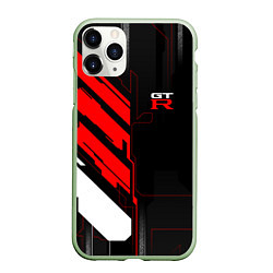 Чехол iPhone 11 Pro матовый Nissan GTR - Cyber, цвет: 3D-салатовый